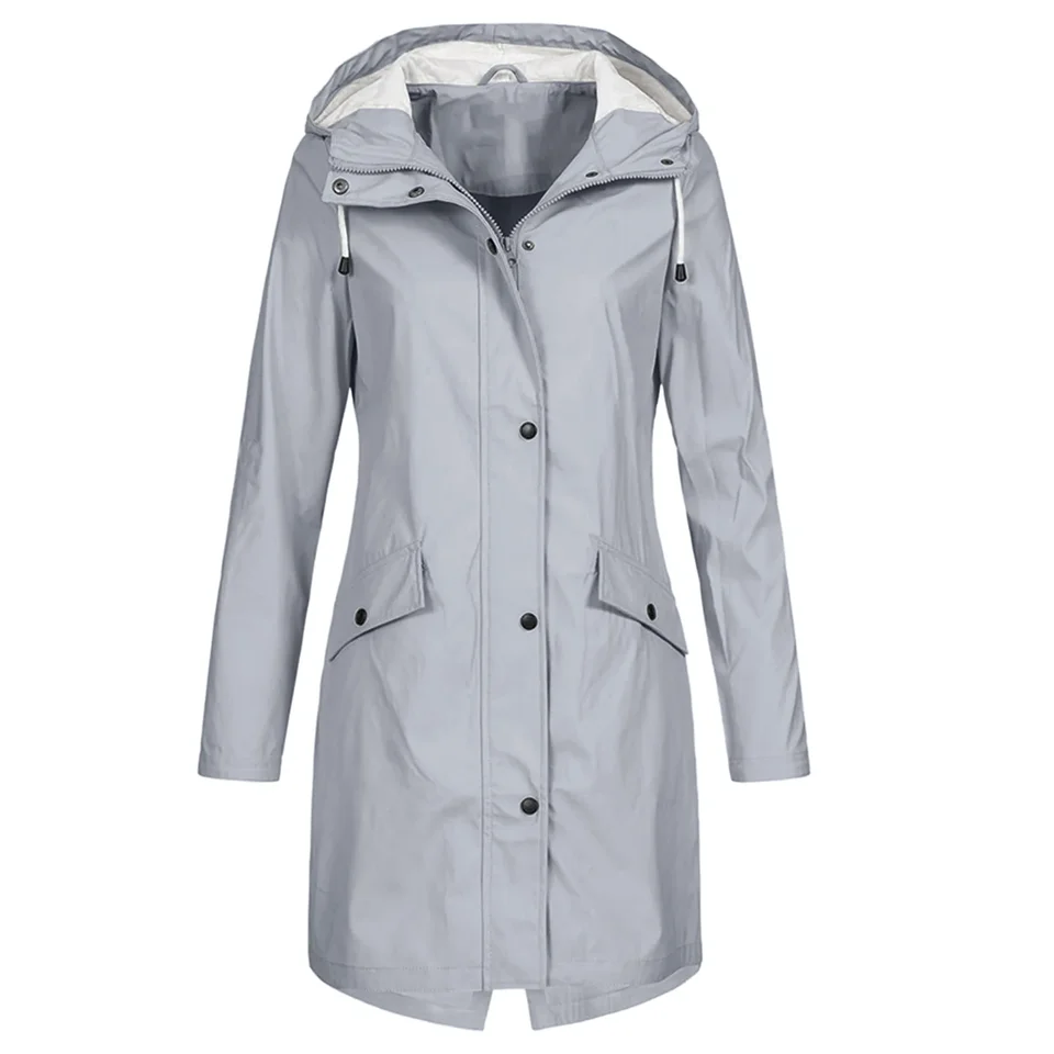 Veste Coupe-vent Femme Imperméable Légère Avec Capuche - Grande Taille, Style Trench Sport | Idéale Mi-saison Et Pluie