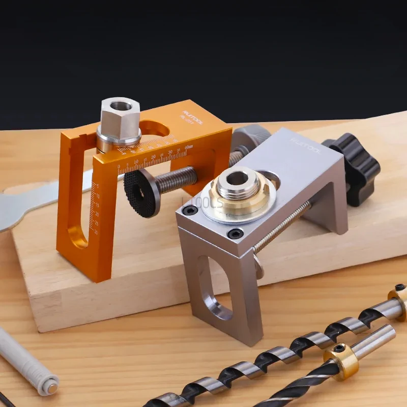 

Newly 10mm Pocket Hole Jig Cabinet Door Rebounder Drilling Guide Locator Furniture Connector Puncher Doweling Jig Kit DIY Tools