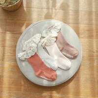 Kid Girls Socks Children's Knee High Socks with Lace Baby Leg Warmers Cotton Spring Style Ruffle Socks 3