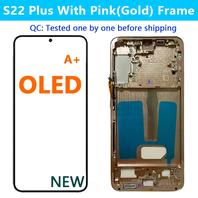 프레임 포함 LCD 디스플레이 디지털 터치 스크린 교체 OLED, 삼성 S22 플러스 5G, S906 S906U SM-S906B