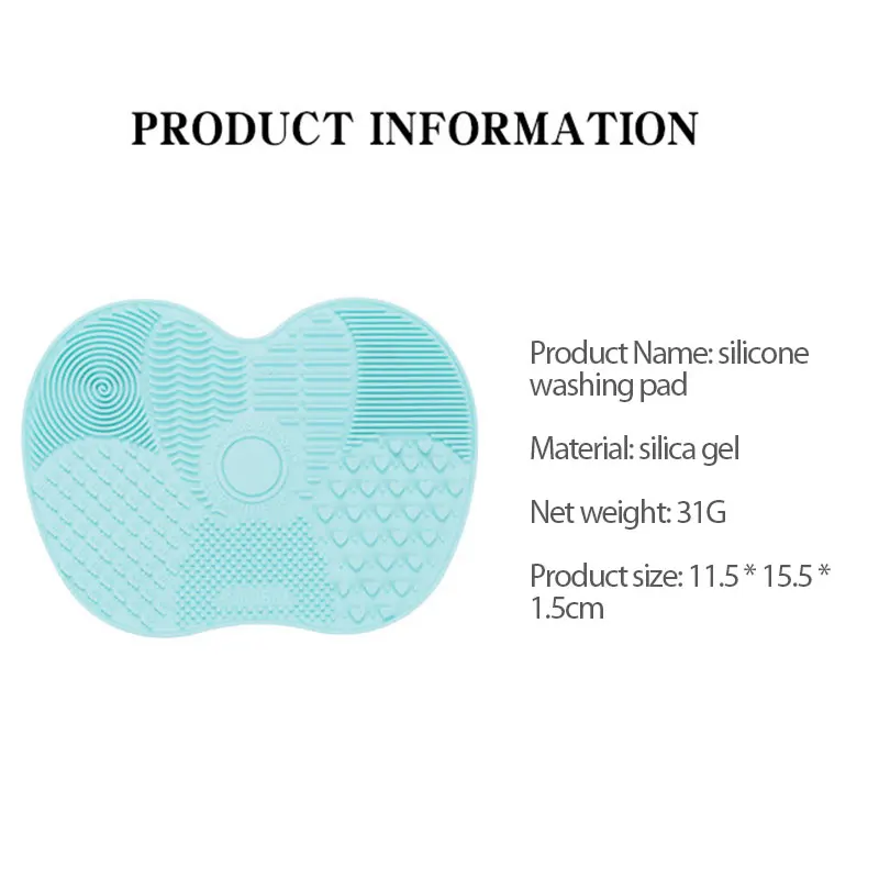 Silicone Makeup Brush Cleaning Mat with Scrubbing Texture