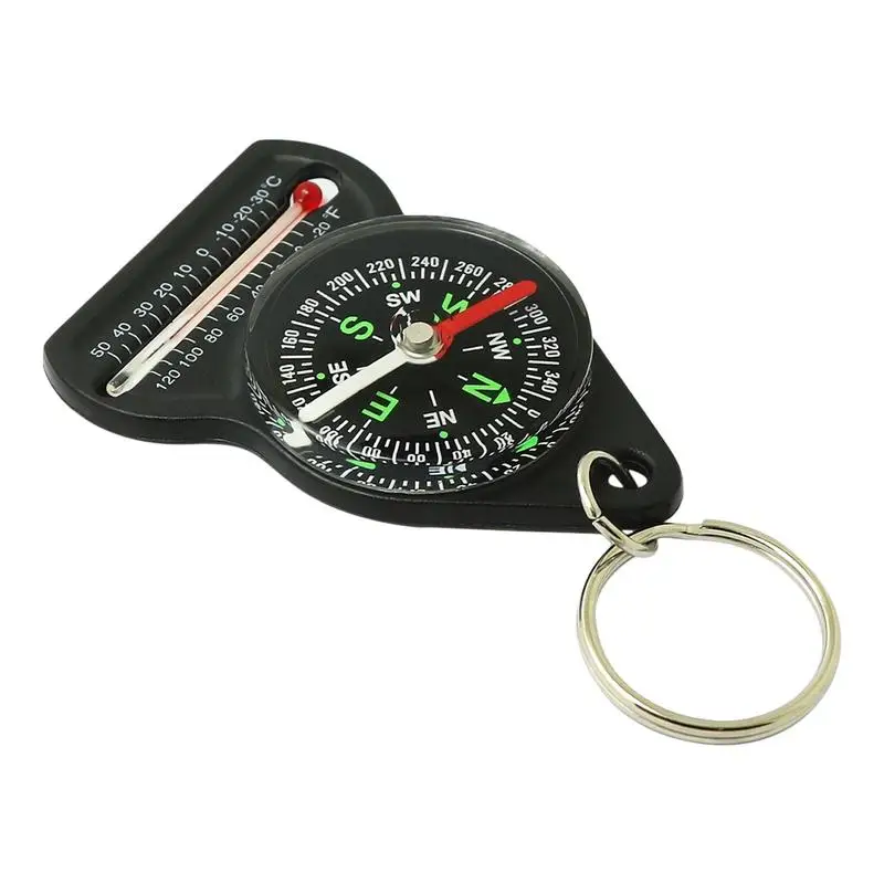 

Mini Survival Compass Thermometer Portable Outdoor Camping Hiking Pocket Navigator Adventure Keychain Compass Climbing Equipment