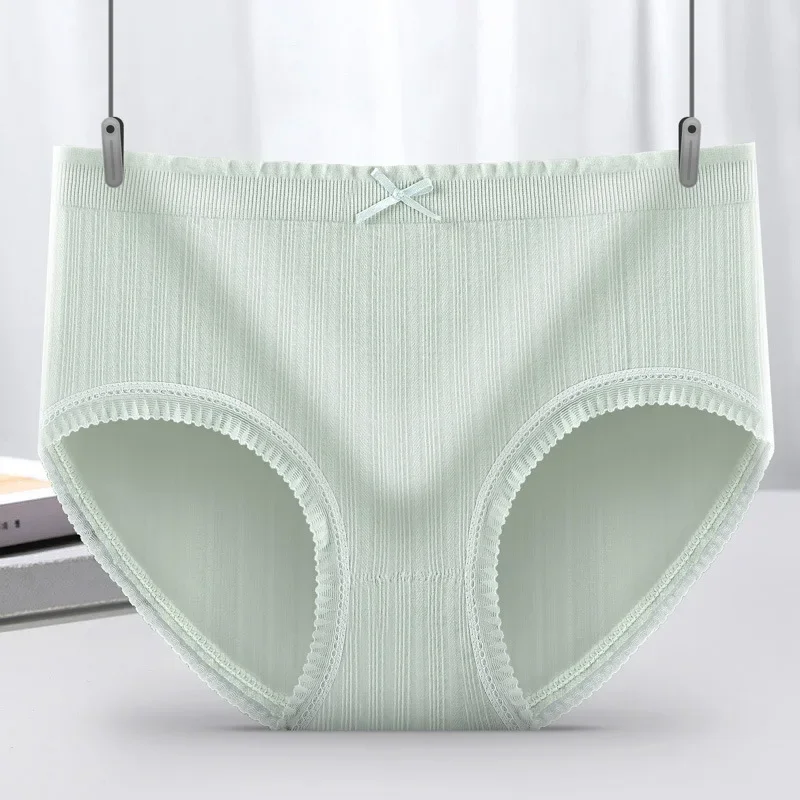 Nuove mutande Intimo da donna Puro cotone a vita media Mutandine di pizzo Antibatterico Cavallo Biancheria intima giapponese a triangolo senza cuciture - immagine 3