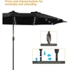Patio Umbrella 15x9FT LED Double-sided with UPF50+ and Wind-Resistant Design, (No Base), Effortless Operation Outdoor Umbrella 5