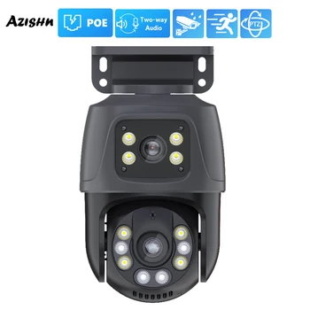 Dual Lens 6MP PTZ POE IP Camera H.265 Outdoor Home Security Surveillance Camera CCTV Surveillance Onvlf Cameras iCSee XMEye 1
