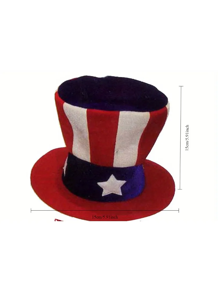 Cosplay Hats Holiday Clothing Accessories Uncle Sam Bow Tie Top Hat Flag Patriotic Party Wear
