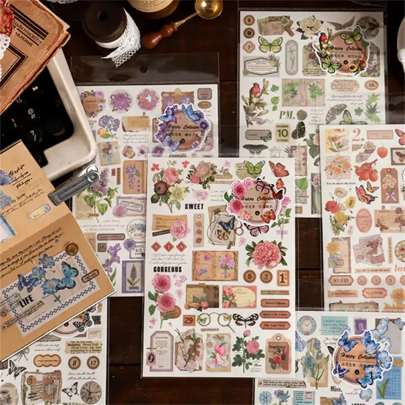 1 ~ 10 Stuks Kaartliefhebber [Vlinder Tuin Serie] Vintage Journal Stickers Washi Papieren Sticker Plakboek