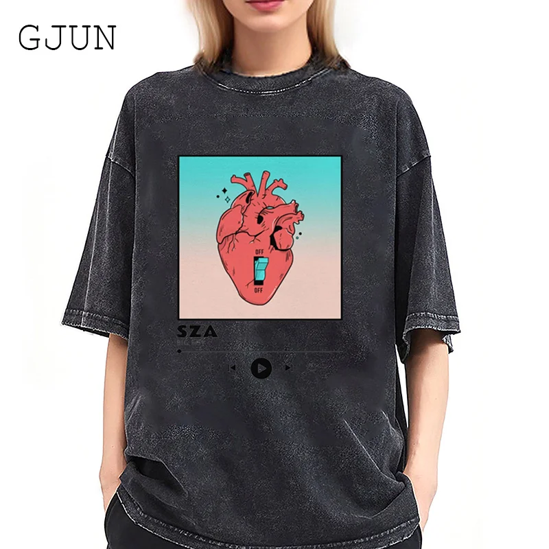 

Retro Shirt Sza Tour Oversized Women Clothing Casual Streetwear Hip Hop T-Shirts Vintage Short Sleeve Female Tops Unisex Clothes