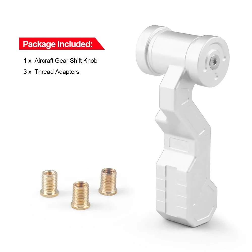 Universal Aluminum Aircraft Gear Shift Lever Knob Car Modified Aircraft Joystick Ergonomic Shift Head