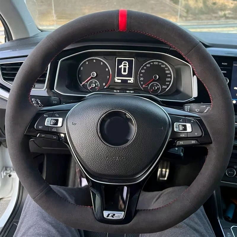 Hand Nähen Wildleder Carbon Faser Auto Lenkrad Abdeckung Für Volkswagen Vw Golf7 Mk7 Polo jetta Passat B8 Auto Zubehör