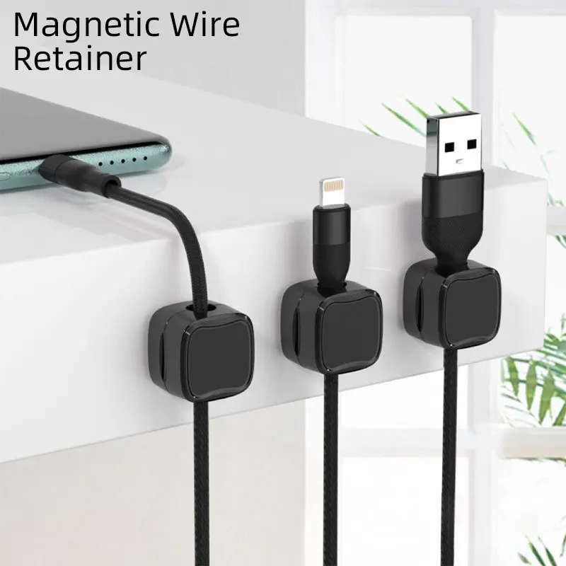 3/6/10PCS Charger Protector De Cable Magnetic Wire Storage Box Desktop Cord Clip Protector Wire Organizer and Cables Management