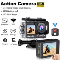 Action Camera 5K 4K60FPS EIS Wi-Fi Dual Screen 170D 2.0 Inch Touch Screen 30M Waterproof Sport Camera With Remote Control 1