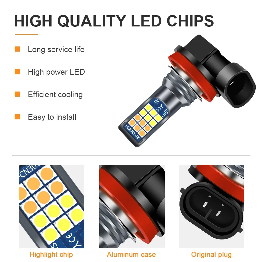 LED Bulb LED Fog Light LED Light 2x H11 H8 9006 HB4 HB3 H16 H10 PSX24W PSX26W P13W Car Fog Light Bulb Day Driving Running Light White Yellow Green