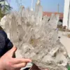 Huge Natural Rare White Transparent Crystal Cluster, Quartz Crystal Mineral Cluster Energy Healing Home Office Degaussing Stone 2