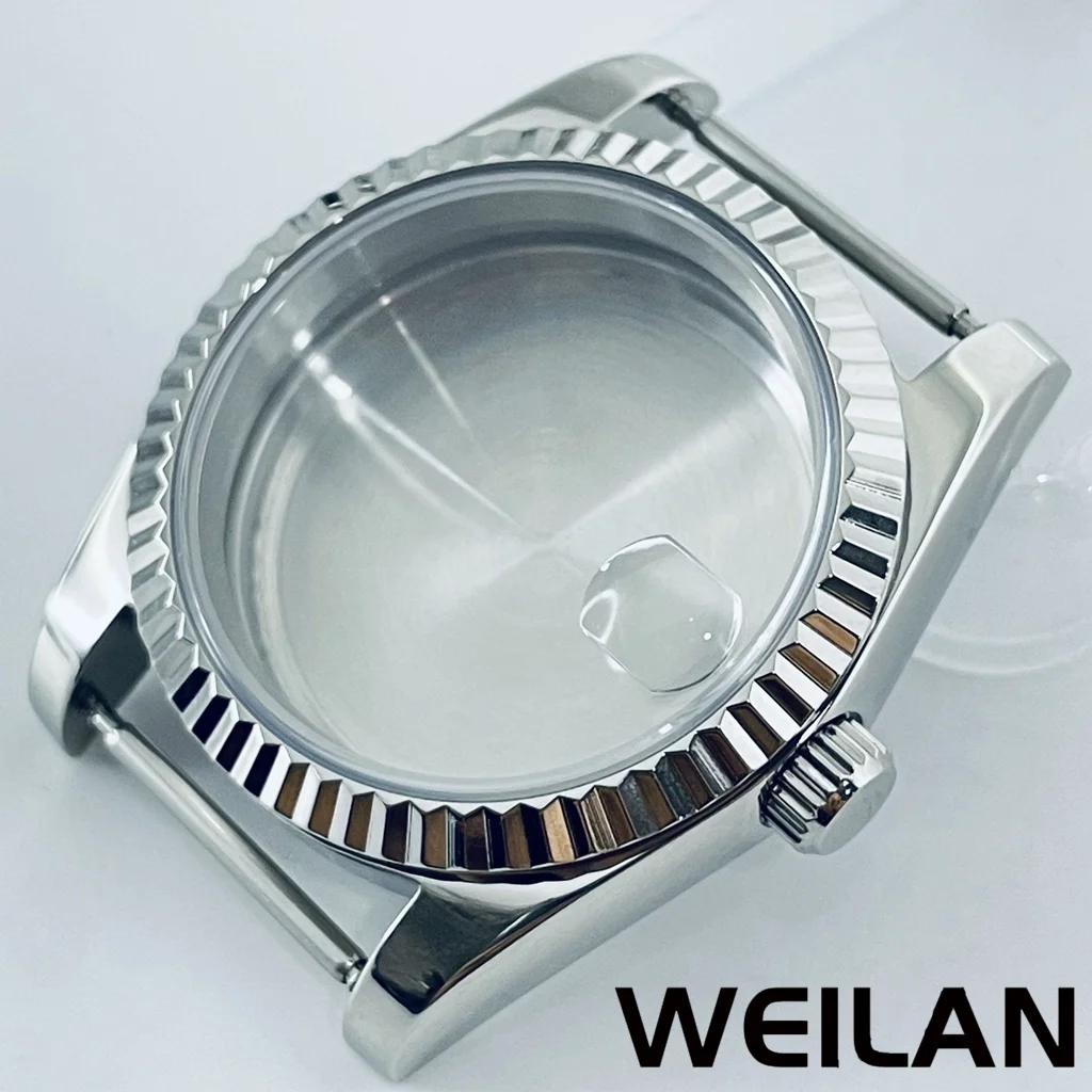 Silver Waterproof Watch Case with Sapphire Crystal, 36mm/40mm