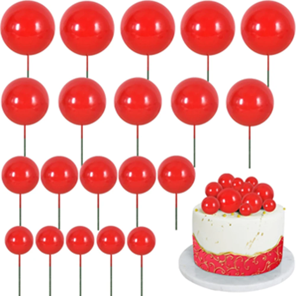 Pink and Purple Glitter Balloon Cake Topper Set - 20 Pieces