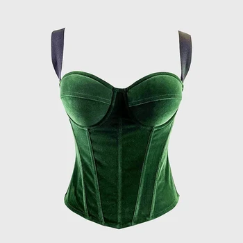 Velvet Elegant Body Shaping Corset Ladies Party Bustier Tops To Waist Sexy Bodice Corset For Slimming Underbust Bustier Lingerie