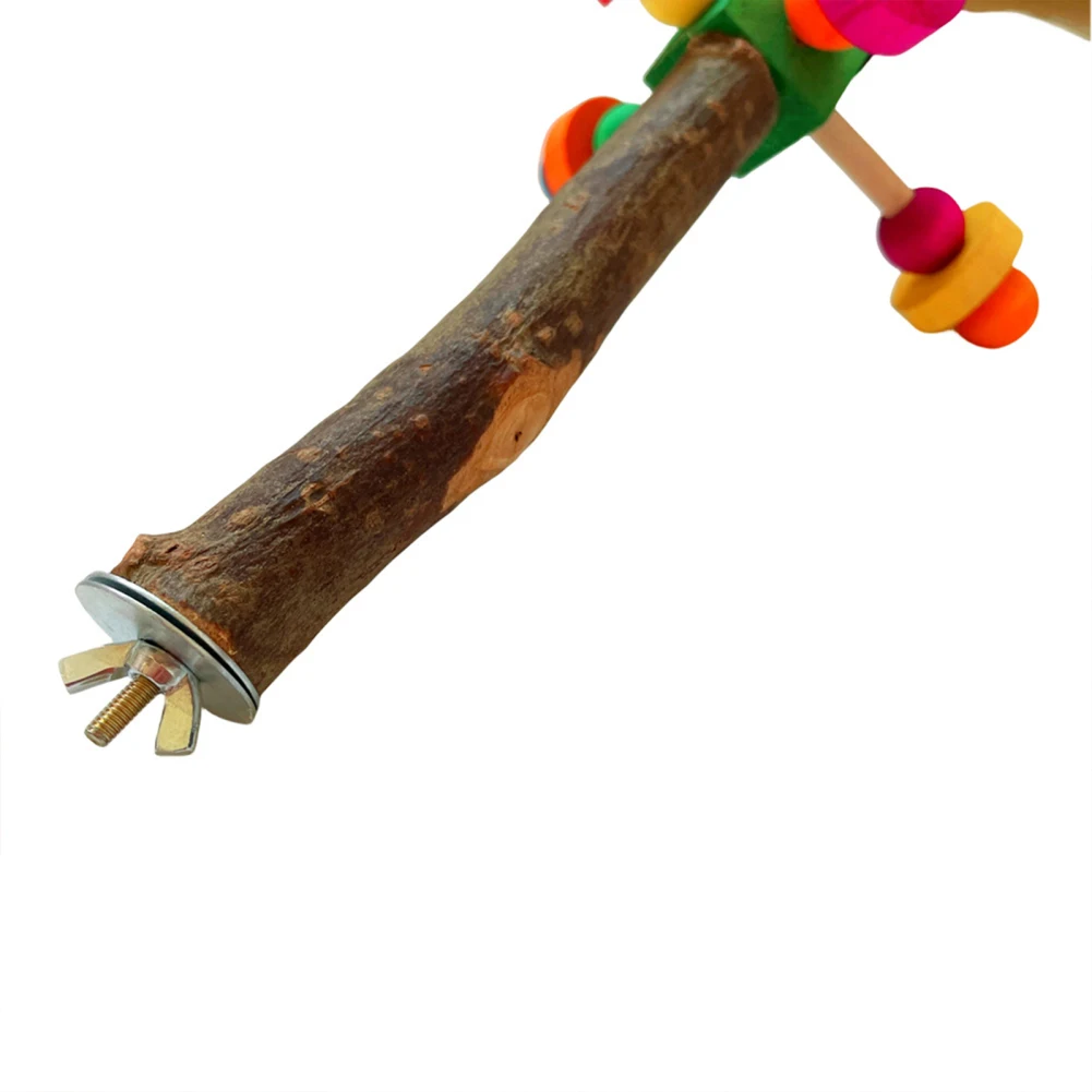 Bird Toys Natural Pepper Bird Stand Perch Toy With Rotating Balls Medium Large Birds Toys Wooden Bird Chew Toys Parrot Cage Toy
