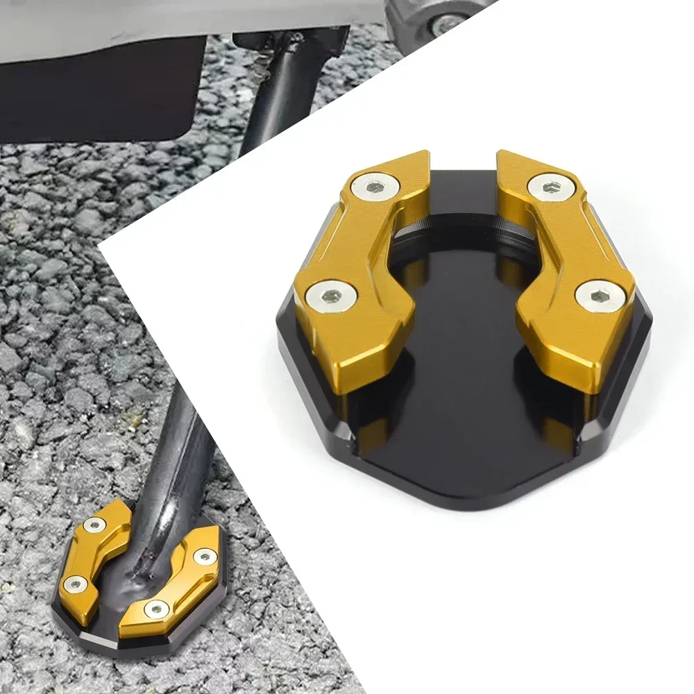 Universal Motorcycle Kickstand Extender - Anti-Slip Side Stand Extension Pad with Enlarged Base, Scooter Bike Support Plate