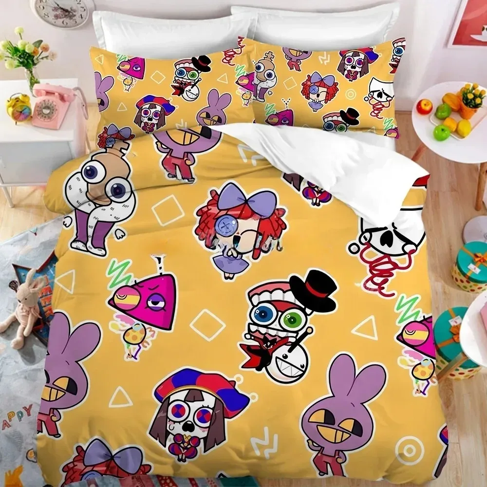 Biancheria da letto per bambini cm, set biancheria da letto Pomni con federa, il fantastico set biancheria da letto digitale del circo, regali di compleanno