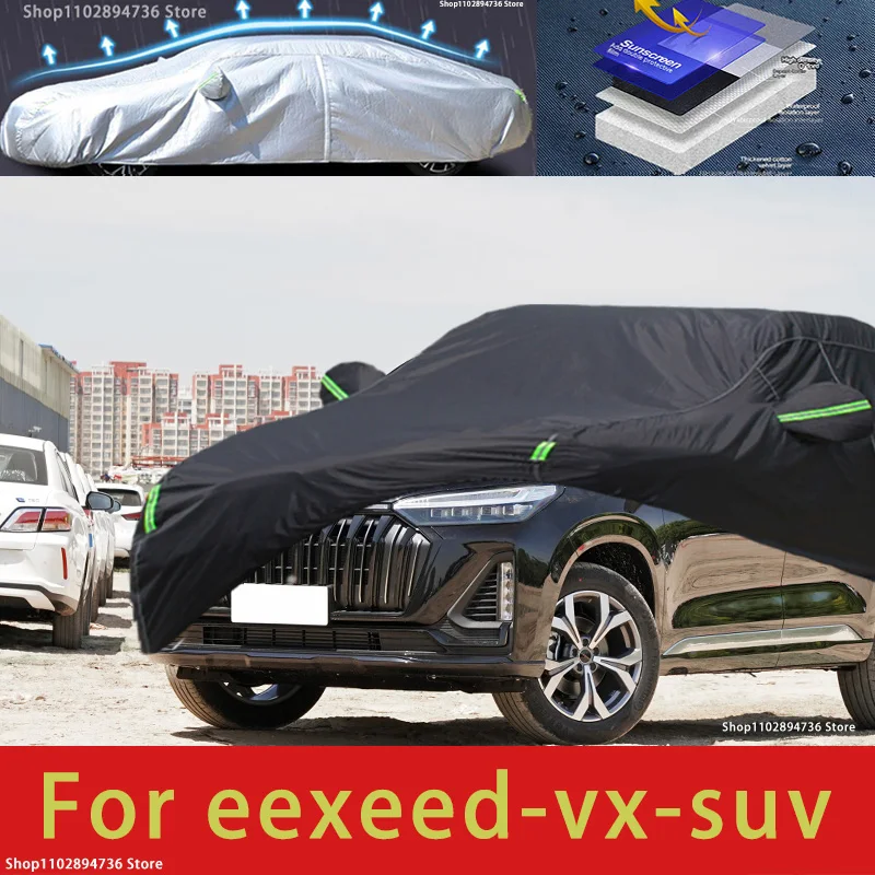 

For Exeed VX fit Outdoor Protection Full Car Covers Snow Cover Sunshade Waterproof Dustproof Exterior black car cover