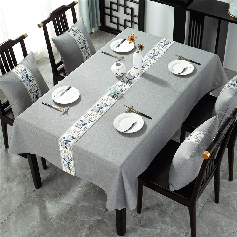 

Fashion Stripe Designs Solid Decorative Linen Tablecloth With Tassels Rectangular Wedding Dining Table Cover Tea Table Cloth