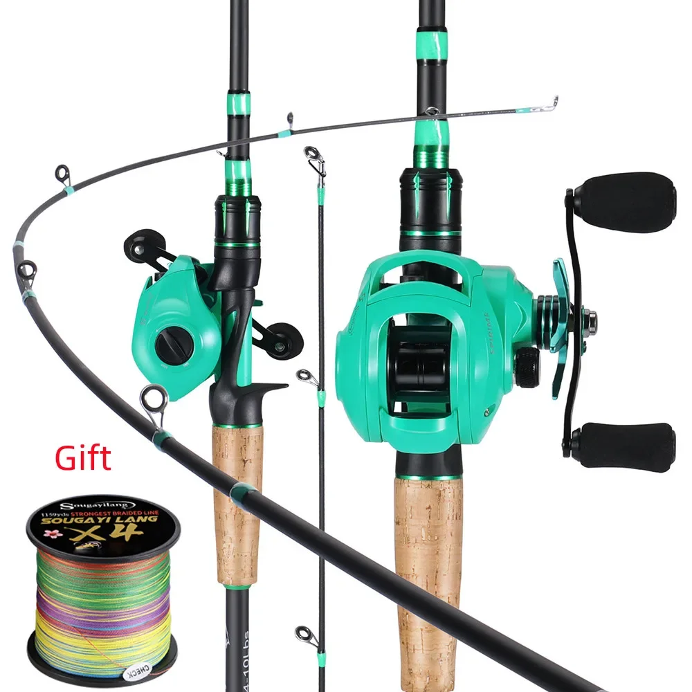 Sougayilang Casting Rod and Reel Set 8Kg Max Drag 8.1:1 High Speed Gear  Ratio Super Smooth Casting Reel and Bass Fishing Rod Set