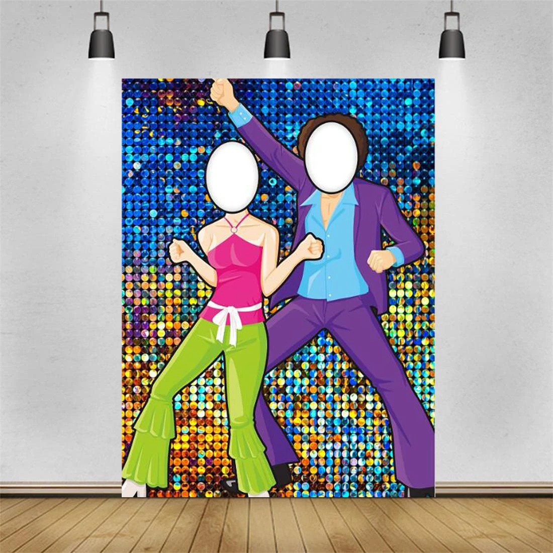 Fondale Fotografico Anni '70 Anni '80 Striscione Da Discoteca Retro Ball For 70'S Night Club Neon Dance Fever Birthday Party Background Decor