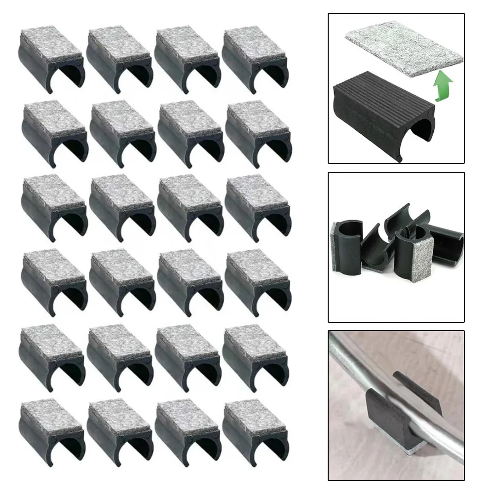 24pcs Silent Felt Chair Gliders with U-Shaped Foot Pads