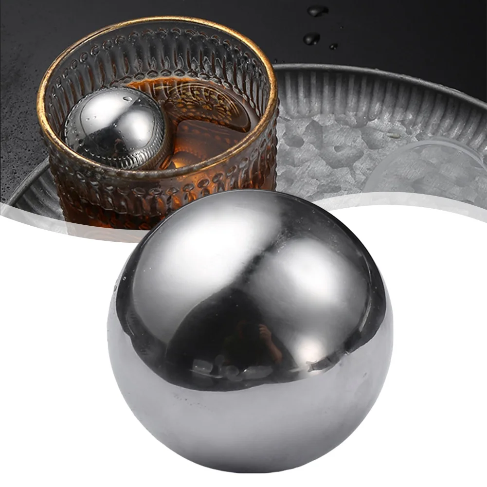 1pc 38MM Stainless Steel Ice Cubes Ice Balls Reusable Chilling Stones Whiskey Wine Kitchen Barware Stainless Steel Cubes ice cubes whiskey stones