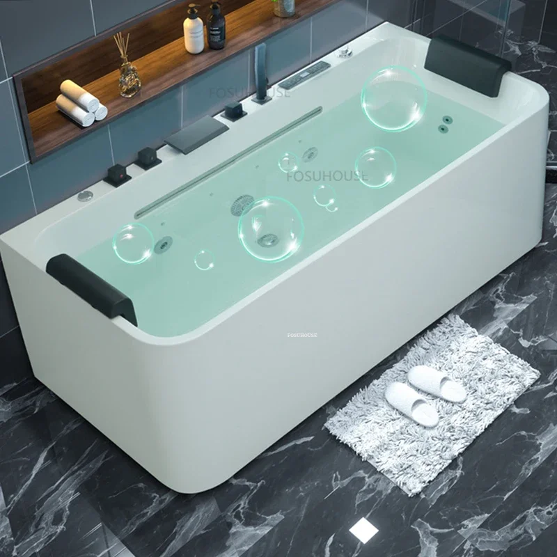 Minimalist Household Upscale Whirlpool Bathtub Modern Creative Design Acrylic Bathtubs Bathroom Fixture Adult Portable Bathtub 4