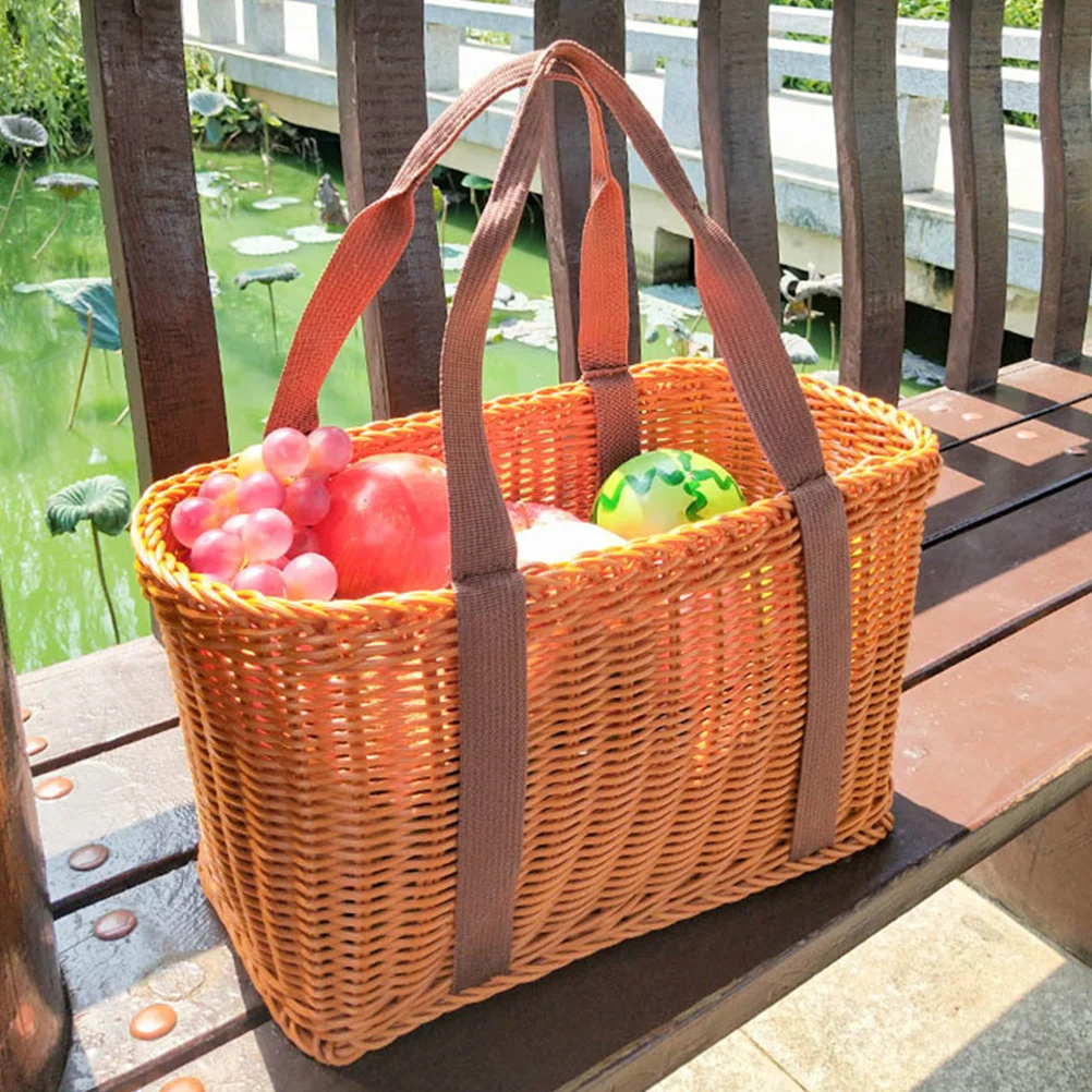 

Hand Basket Handmade Storage Holder Portable Baskets Flower Delicate Handle Bag Pp Miss Hamper