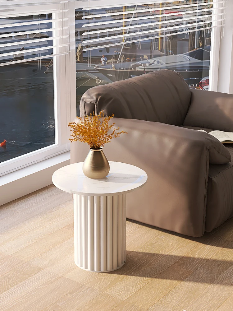 イタリアの丸いソファ大理石のサイドテーブル,小さなコーヒーテーブル