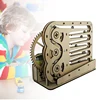 3D Wooden Puzzle DIY Assemble Mechanical Marble Run Gear Model Building Kit Steam Science Puzzles Educational Toys Gift for Kids 3