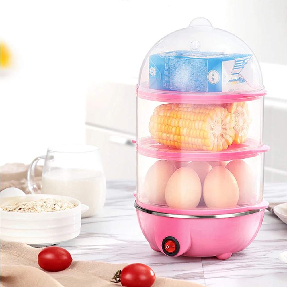220V Multifunctional Egg Cooker Rapid Heating Mini Kitchen Poacher Auto-Off Portable Milk Steamer for Cooking Breakfast Machine 5