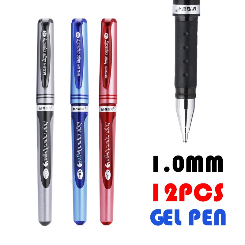 12pcs M&G Gel Pen 1.0 mm Large Brushwork Thick Head Business Office Signature Pen Student Hard Pen Calligraphy Practice Pen small regular script calligraphy copying book hard pen chinese poems buddhist scriptures practice book calligraphie copybook set