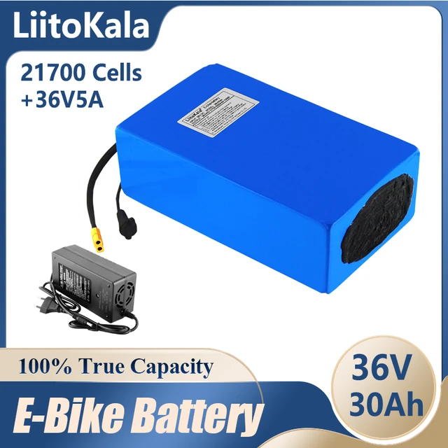 LiitoKala – batterie Lithium 36V 30ah 21700 10S6P pour vélo