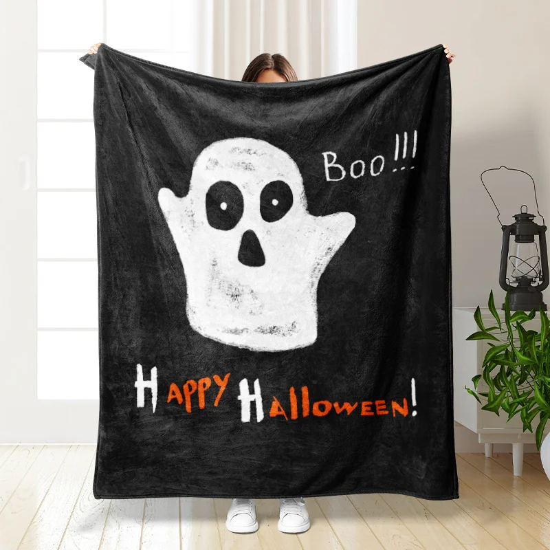 Happy Halloween Cute Ghost Coperta Flanella Coperta Regalo Per Bambini Ragazza Ragazzi Home Decor Soggiorno Camera Da Letto Divano Coperta