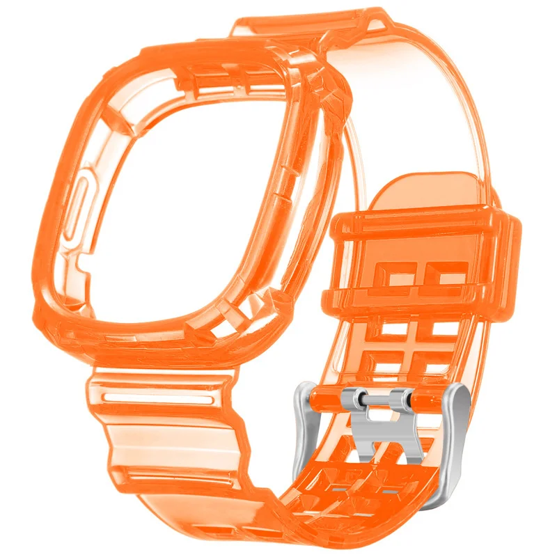 Transparent TPU Silicone Replacement Band and Case for Smartwatch Wristband Bracelet