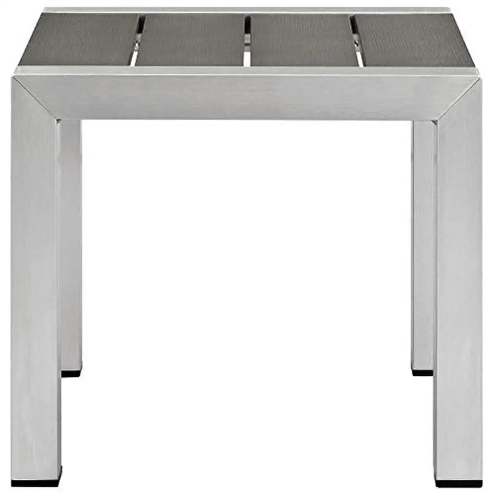 Outdoor Patio Furniture Set Aluminum Weather-Resistant Shore Collection Armchairs Side Table Grey 5