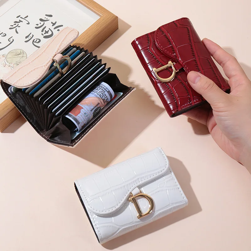 Rebecca Minko Short Wallet Handheld For Women Purse Fashion Stone Pattern Money Clip Multi Position holder Bussiness Card Bag