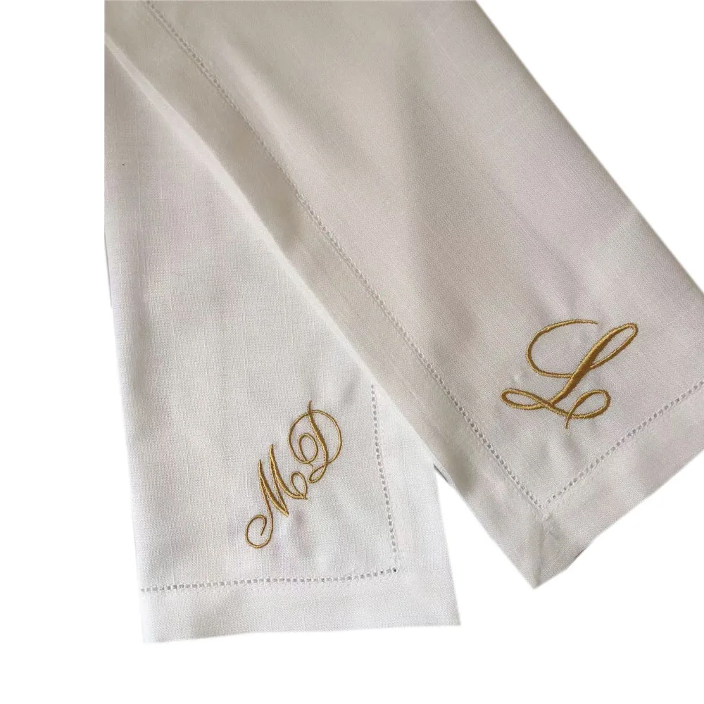 1piece Personalized Letter Customization Embroidered Napkins Home Wedding Party