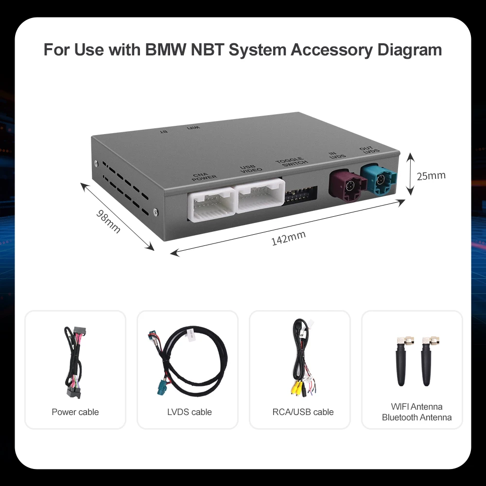Kabelloser CarPlay Android Auto Adapter für BMW F10 F11 F01 F56 F25 F20 F21 F22 F23 F30 F31 F32 F33 F34 F36 NBT-System – Detail 12