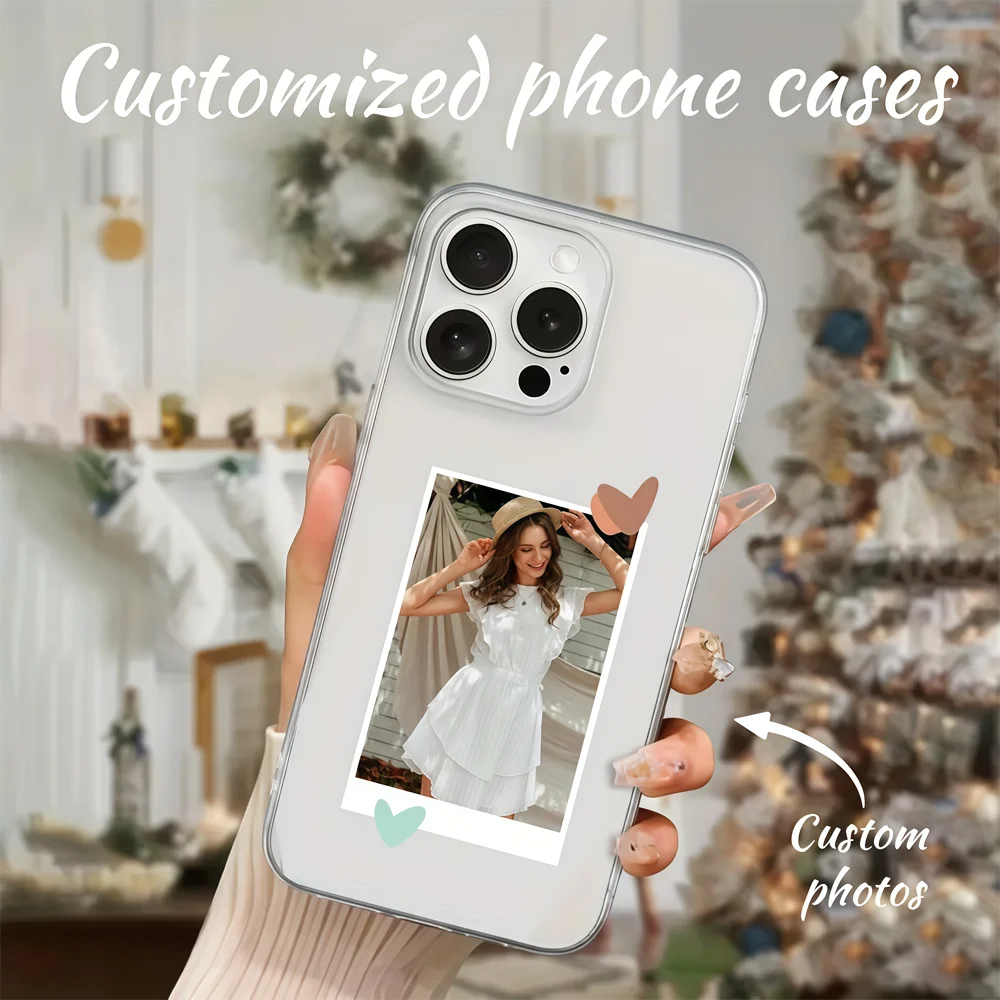Customized Transparent TPU Phone Protective Case with Personalized Photo Insert