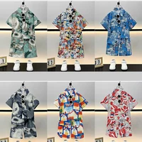 Ensemble de vêtements d'été 2 pièces pour bébés garçons, T-shirts + shorts à motifs de dessins animés, tenues de plage, survêtements pour enfants, costumes de vacances 1