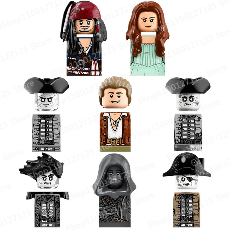 

PG8048 Movies Pirates The Caribbean Jack Sparrow Ghost Captain Mini Action Toy Figures Assembly Toys Children Holiday Gift