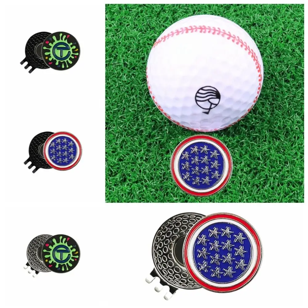 Magnetic Golf Ball Marker Golf Hat Clip Stainless Steel Golf Caps Clamp Ball Position Mark For Golf Accessories Training Aids