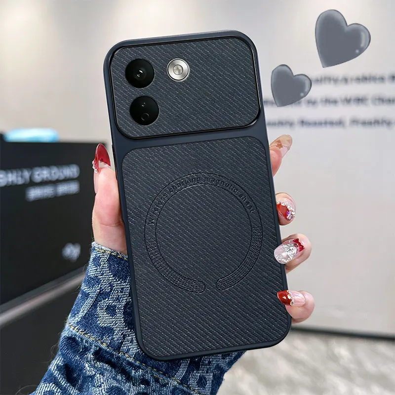 Magnetic PU Leather Shockproof Wireless Charging Case