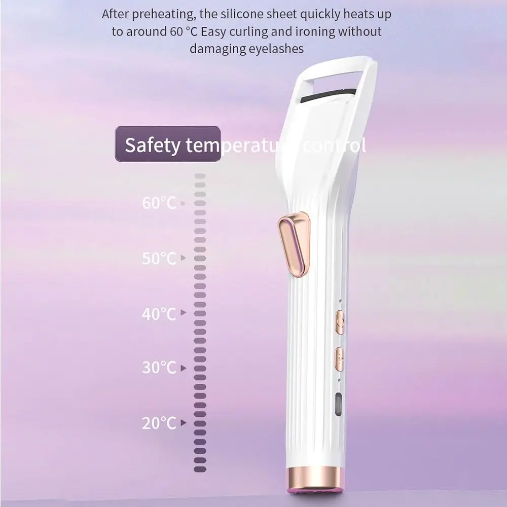 2 in 1 전기 속눈썹 컬러, 화상 방지 기능, 충전식, 빠른 예열, 오래 지속되는 컬링