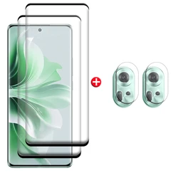 4 - in - 1 Tempered Glass Full Cover Screen & Lens Protector - 9H HD Curved Glass for Reno 11 Global (2 Glass and 2 Lens)